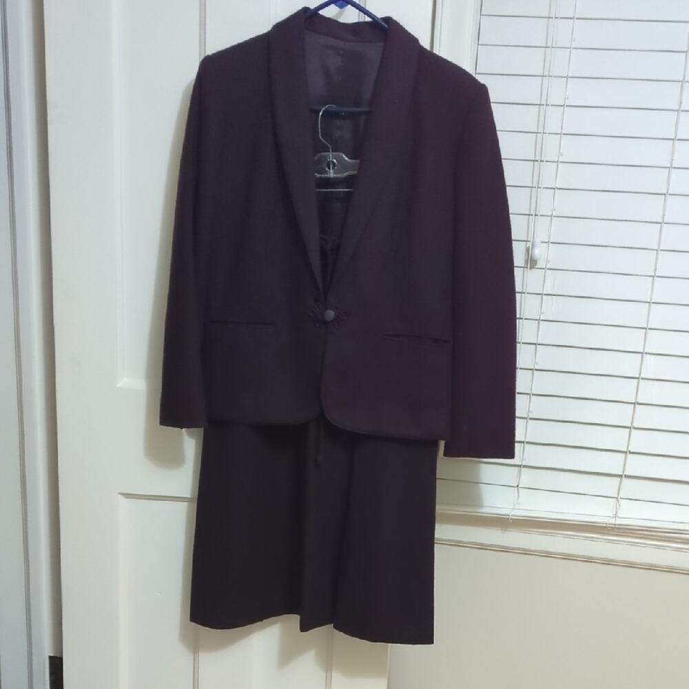Vintage Panther Wool Plum Suit Set